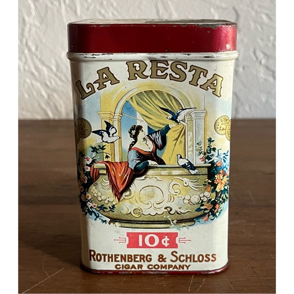 La Resta Other - 🌹La Resta brand Vintage Rothenberg & Schloss Cigar Tin Box Humidifier Antique🌹